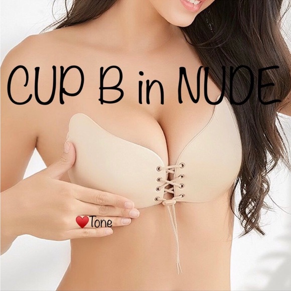 Black or Nude Lace up self adhesive bra size 8 - Picture 11 of 12